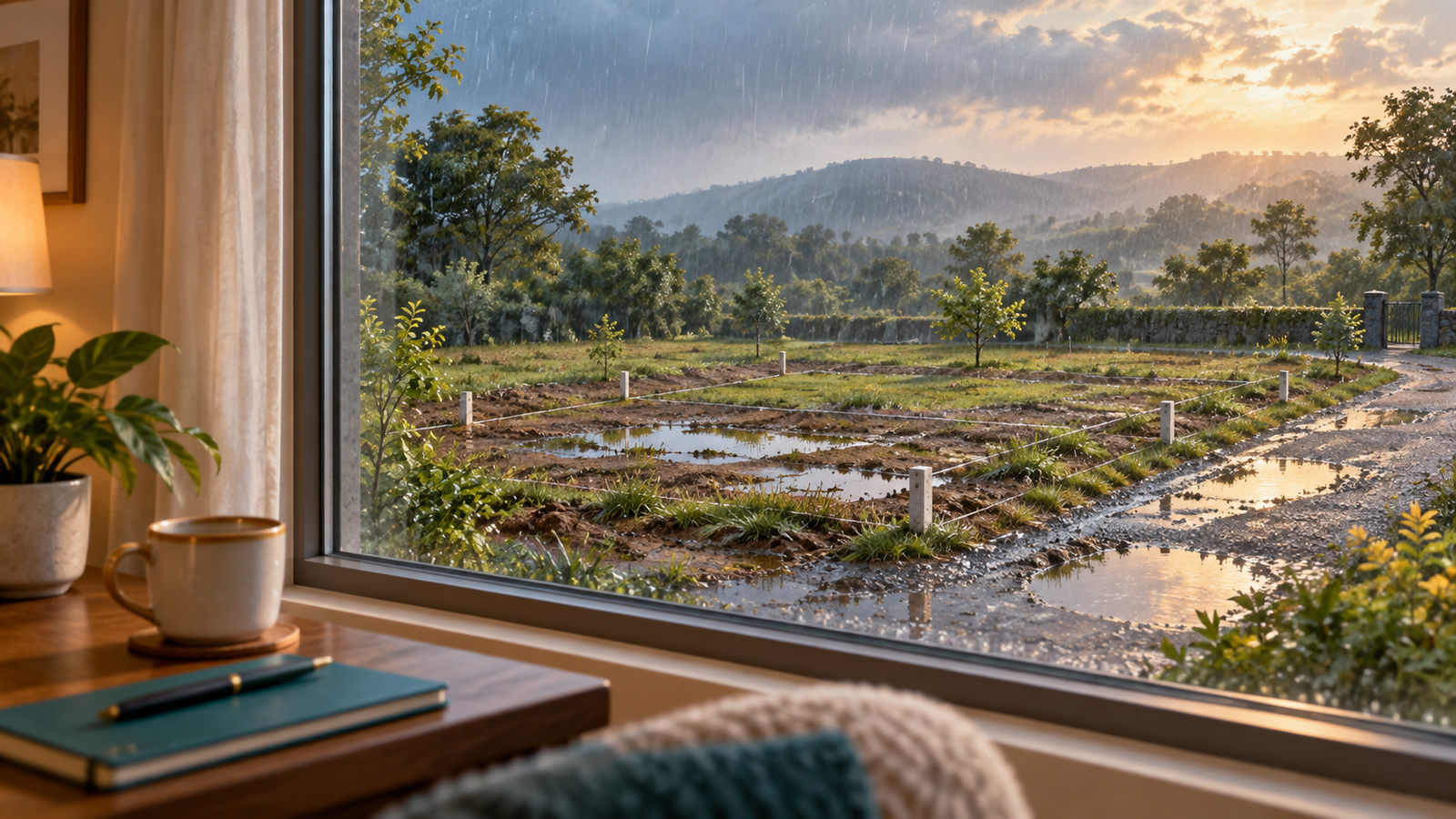 A monsoon visit to your plot: what rain reveals about drainage and access